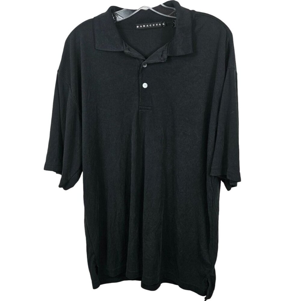 Mens XL Golf Workwear Office Business Casual Dad Grandpa Athlesiure Black Polo